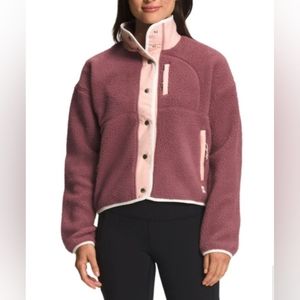 NEW The North Face snap fleece jacket size XS mauve light pink